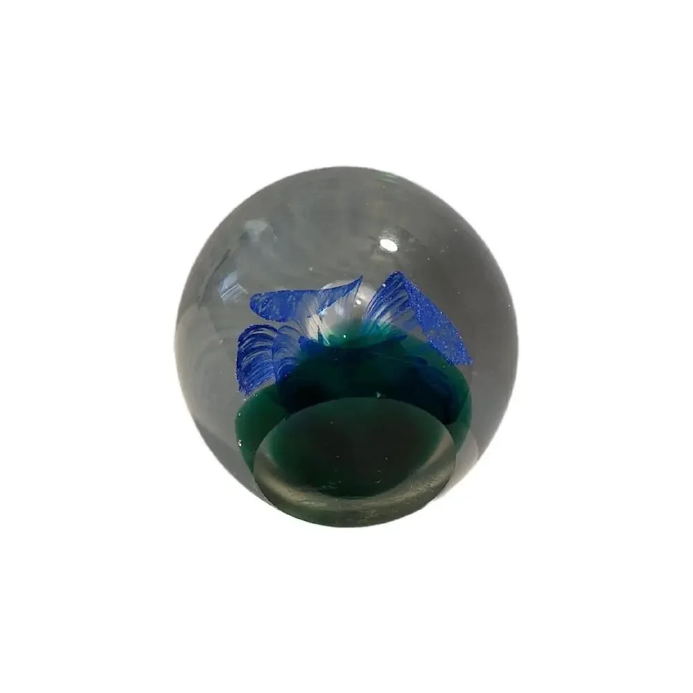 Vintage Hand Blown Glass Sphere Floral Paperweight
